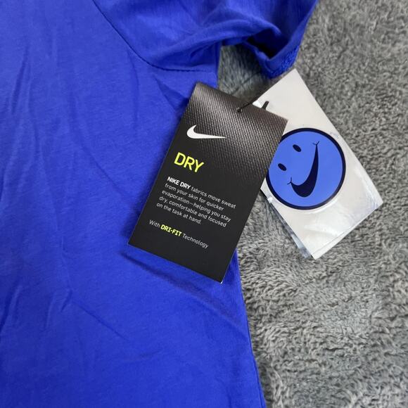 Nike Shirt Boys Large Blue Dri-Fit Cotton Football Graphic Athletic New Tag - Picture 5 of 11